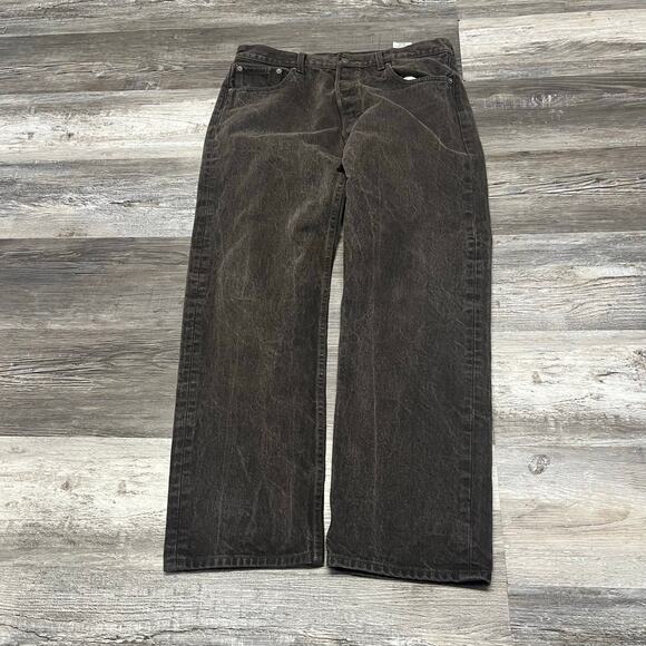 Vintage Y2K 2000s Levis 501XX Red Tab Black Mens 34" Straight Button Fly Jeans‎ - Picture 1 of 13